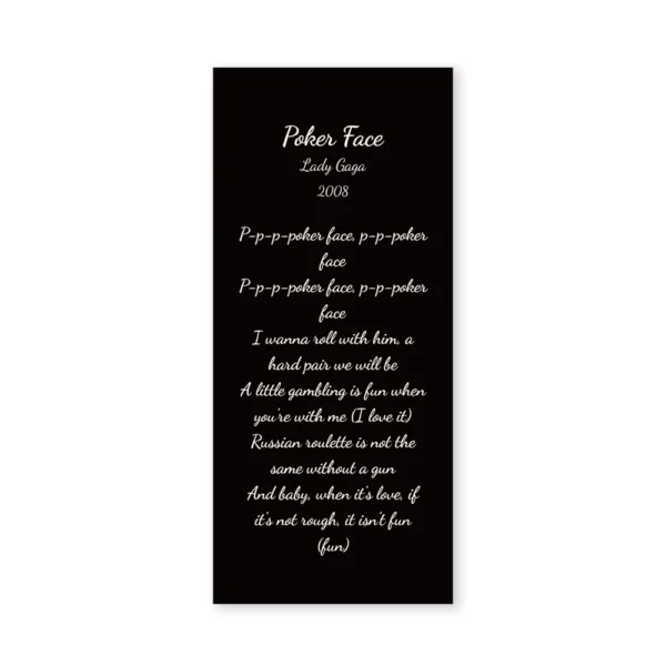 Ladygaga Lyrics Card Poker Face - Image 2