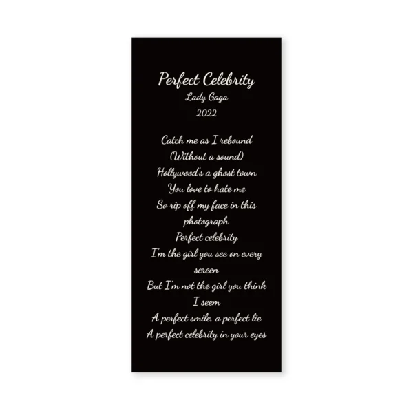 Ladygaga Lyrics Card Perfect Celebrity - Image 2